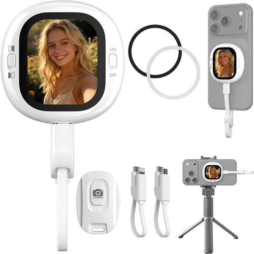 Vlogmate Mini Selfie Monitor Screen for Iphone, Back Camera Monitor for Rear Camera Selfies, Vlog Selfie Monitor for Vlogging, Tiktok, Live Streaming